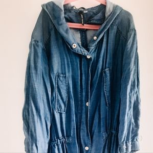Denim dress coat, size M